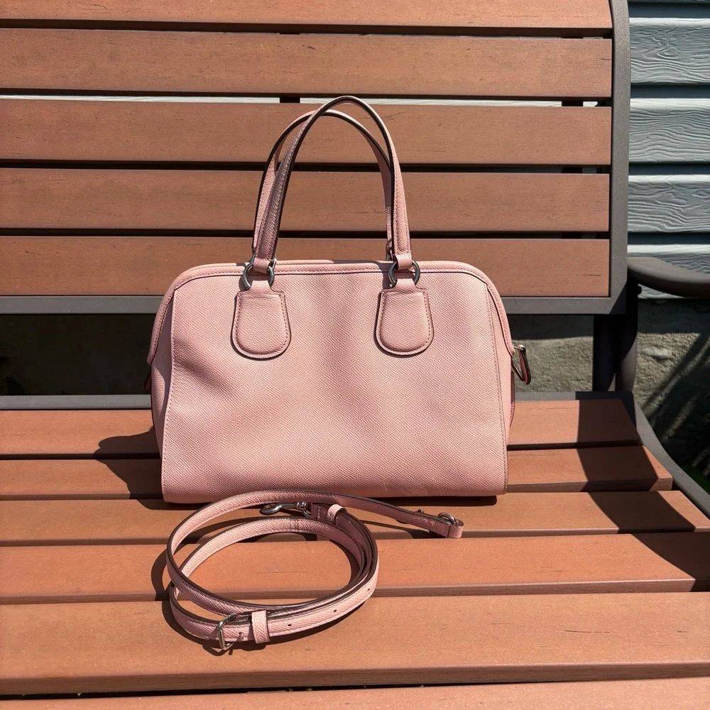 Coach Pink Blush Structured Leather Satchel
